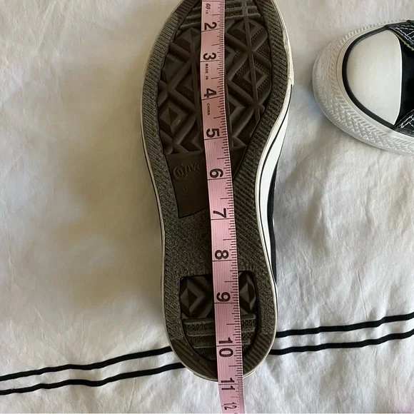 Converse Sneakers Women’s 9 Men’s 7 Black Custom French Bulldog Embroidery - Picture 13 of 14